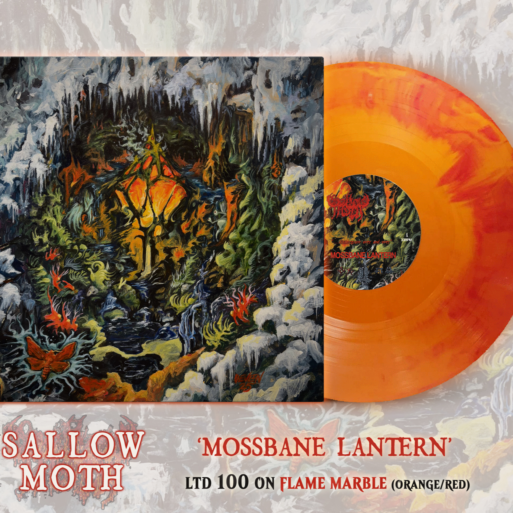 Mossbane Lantern 12" LP - Flame Marble