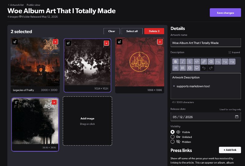 Artwork management redesign