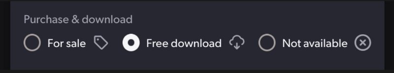 New album control option - free download only