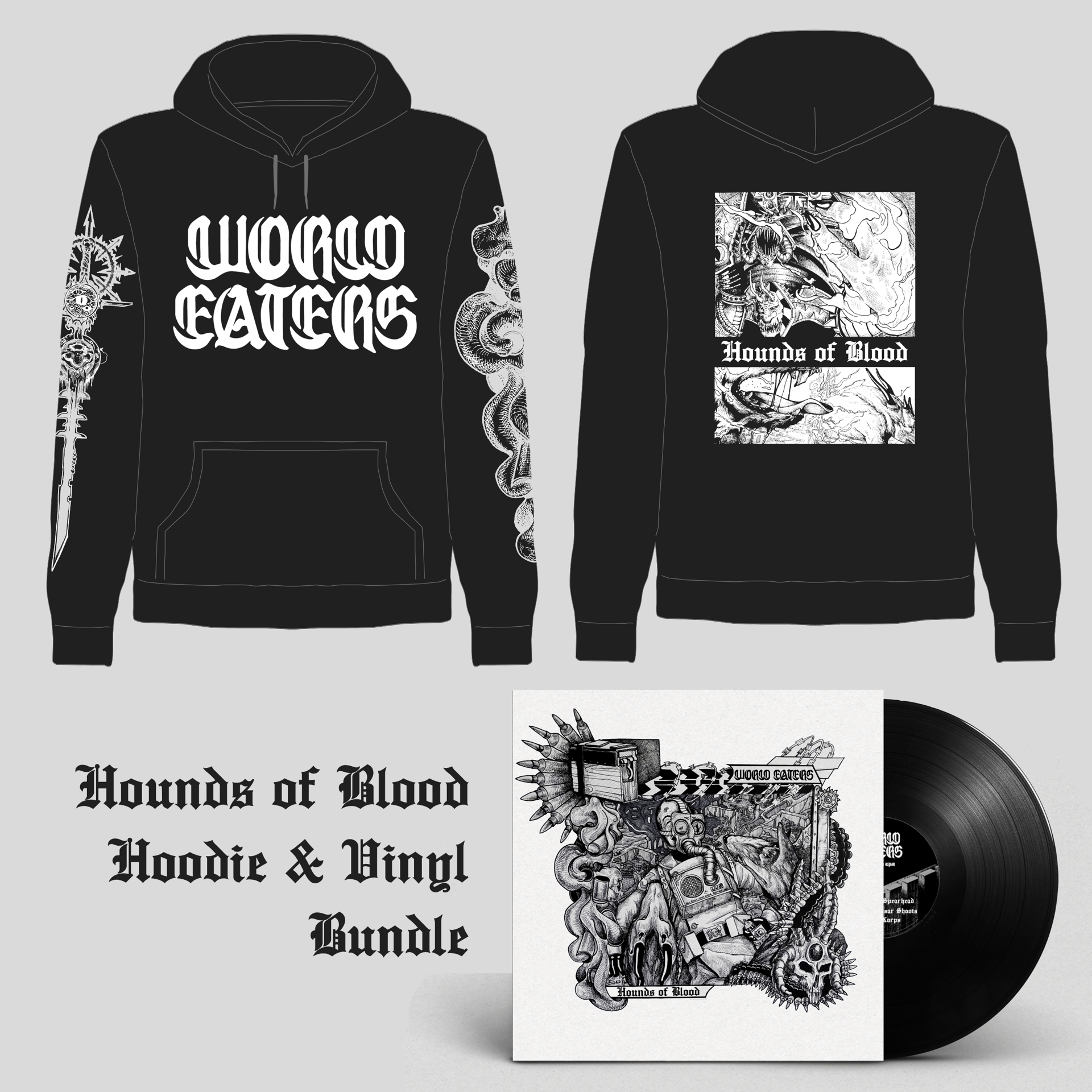 PRE-ORDER - Hounds of Blood Pullover Hoodie & Vinyl BUNDLE