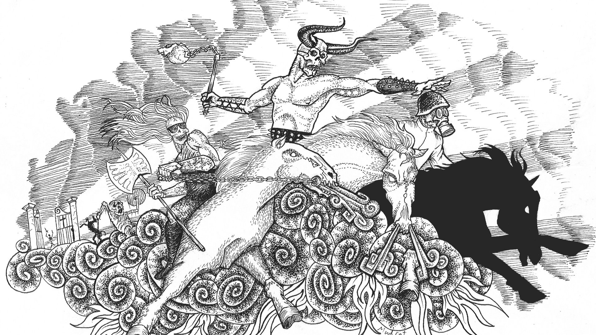 Hell's Soldiers Storm the Gates of Heaven on the back of the  Nuclear Visage of Azathoth