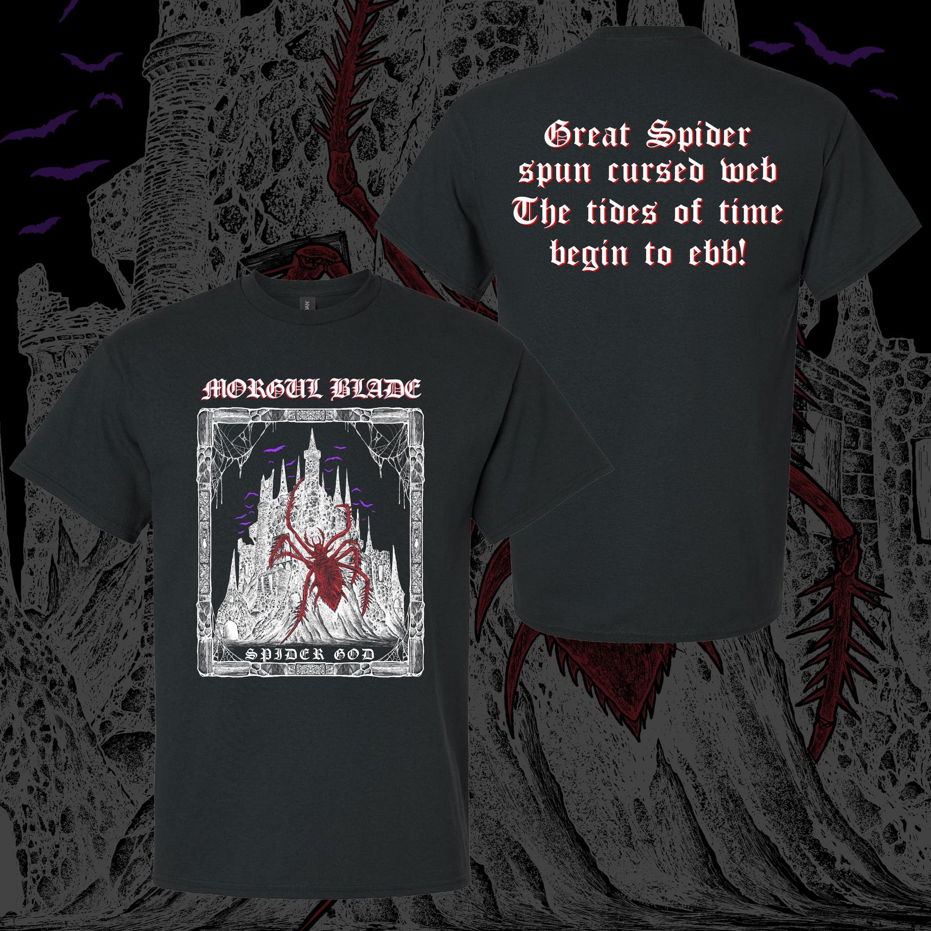 SPIDER GOD black tee shirt