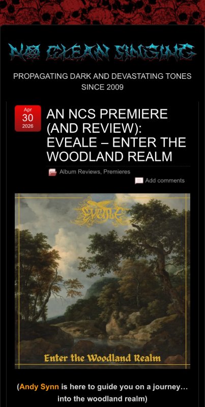 No Clean Singing premiere + more news!