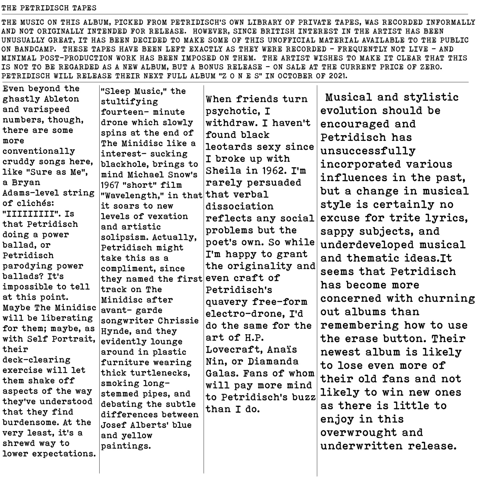 The Petridisch Tapes