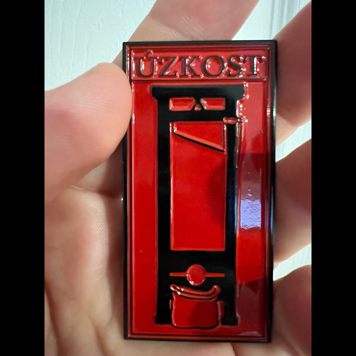 Guillotine Enamel Pin