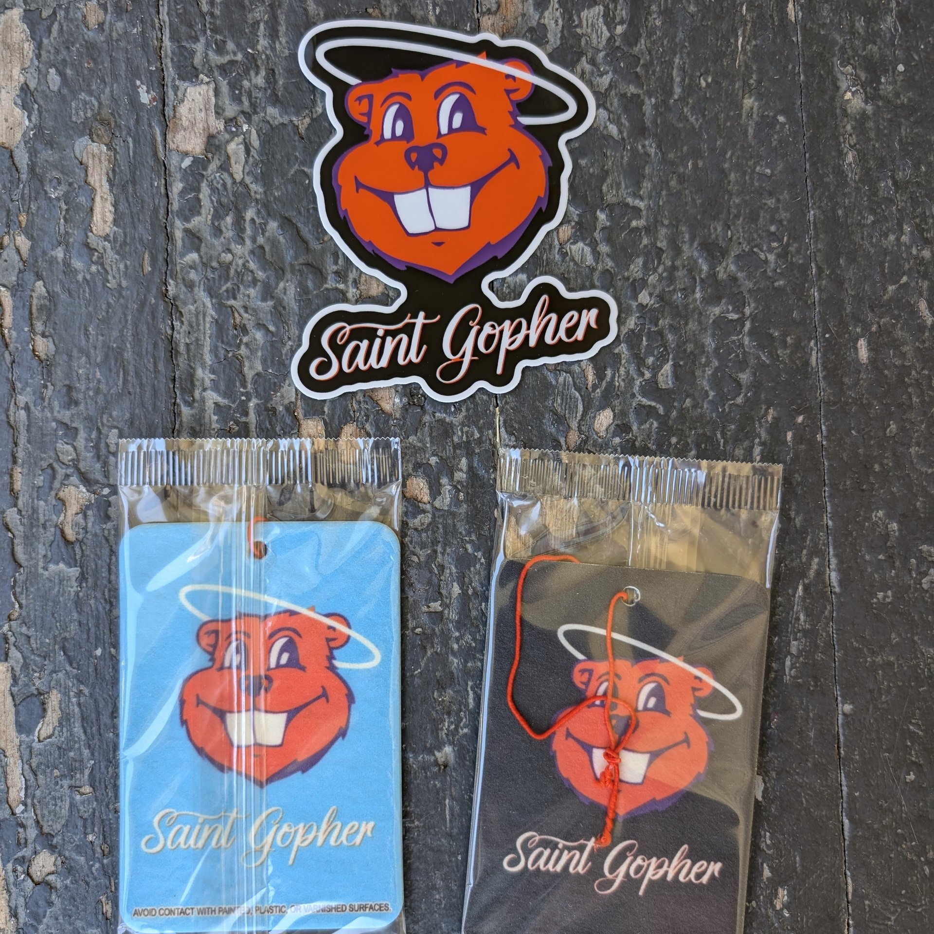 Saint Gopher Air Freshener/sticker combo pack