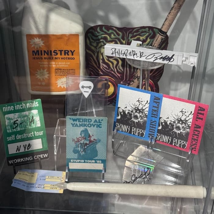 Some music memorabilia from bands I admire, including Ministry, Skinny Puppy, Front Line Assembly, and Weird Al.